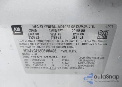 2012 Chevrolet Equinox Ltz from USA, damaged, VIN 2GNFLGE53C6108498